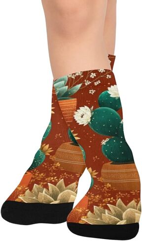 جوارب ديزرت كاكتوس جاردن ريترو للمشي لمسافات طويلة - جوارب شتوية حرارية سميكة دافئة للأطفال الصغار للأولاد والبنات للمدرسة، والارتداء اليومي والأنشطة الخارجية in Kuwait
