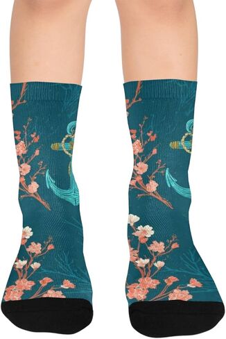 جوارب المشي لمسافات طويلة بطبعة أزهار بحرية - جوارب شتوية حرارية سميكة دافئة للأولاد والبنات الصغار للمدرسة، والارتداء اليومي والأنشطة الخارجية in Kuwait