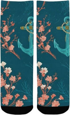 جوارب المشي لمسافات طويلة بطبعة أزهار بحرية - جوارب شتوية حرارية سميكة دافئة للأولاد والبنات الصغار للمدرسة، والارتداء اليومي والأنشطة الخارجية in Kuwait