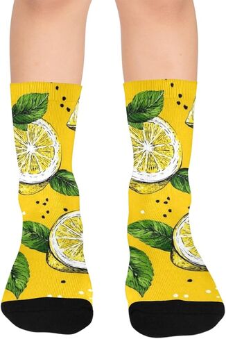 جوارب المشي لمسافات طويلة بطبعة ليمون طازج - جوارب شتوية حرارية سميكة دافئة للأطفال الصغار للأولاد والبنات للمدرسة، والارتداء اليومي والأنشطة الخارجية in Kuwait