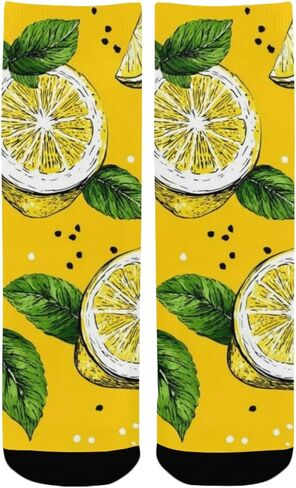 جوارب المشي لمسافات طويلة بطبعة ليمون طازج - جوارب شتوية حرارية سميكة دافئة للأطفال الصغار للأولاد والبنات للمدرسة، والارتداء اليومي والأنشطة الخارجية in Kuwait