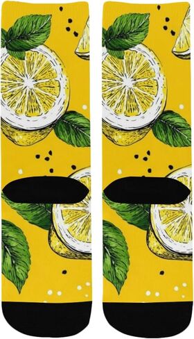 جوارب المشي لمسافات طويلة بطبعة ليمون طازج - جوارب شتوية حرارية سميكة دافئة للأطفال الصغار للأولاد والبنات للمدرسة، والارتداء اليومي والأنشطة الخارجية in Kuwait