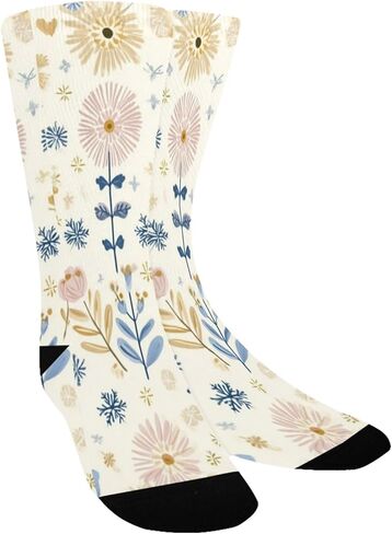 جوارب التنزه سيرًا على الأقدام من Pastel Blue Deers Blooms - جوارب شتوية حرارية سميكة دافئة للأولاد والبنات للمدرسة، والارتداء اليومي والأنشطة الخارجية in Kuwait