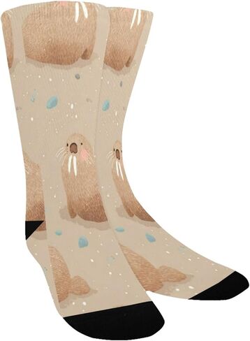 جوارب لطيفة للمشي لمسافات طويلة مطبوعة على شكل حيوان الفظ - جوارب شتوية حرارية سميكة دافئة للأطفال الصغار للأولاد والبنات للمدرسة، والارتداء اليومي والأنشطة الخارجية in Kuwait