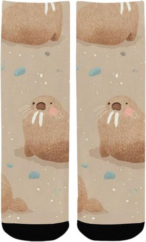 جوارب لطيفة للمشي لمسافات طويلة مطبوعة على شكل حيوان الفظ - جوارب شتوية حرارية سميكة دافئة للأطفال الصغار للأولاد والبنات للمدرسة، والارتداء اليومي والأنشطة الخارجية in Kuwait