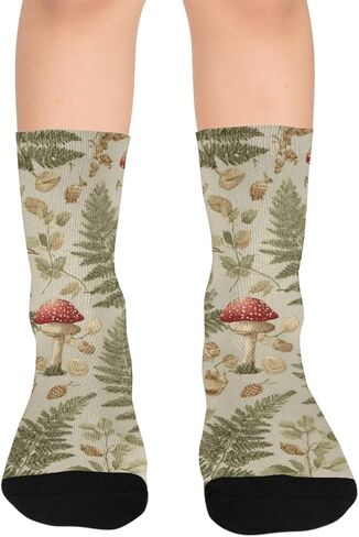 جوارب المشي لمسافات طويلة باللون الأخضر على شكل فطر وودلاند - جوارب شتوية حرارية سميكة دافئة للأولاد والبنات للمدرسة، والارتداء اليومي والأنشطة الخارجية in Kuwait