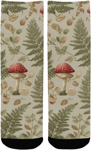 جوارب المشي لمسافات طويلة باللون الأخضر على شكل فطر وودلاند - جوارب شتوية حرارية سميكة دافئة للأولاد والبنات للمدرسة، والارتداء اليومي والأنشطة الخارجية in Kuwait