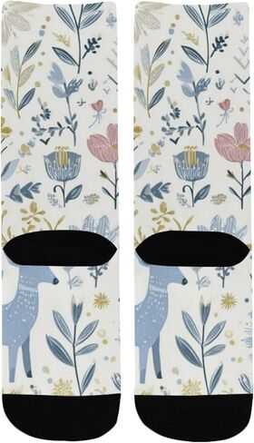 جوارب التنزه سيرًا على الأقدام من Pastel Blue Deer Blooms - جوارب شتوية حرارية سميكة دافئة للأولاد والبنات للمدرسة، والارتداء اليومي والأنشطة الخارجية in Kuwait