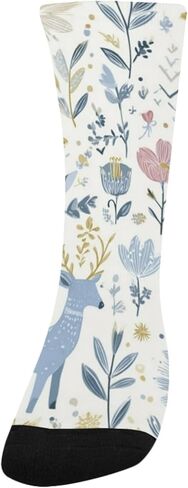 جوارب التنزه سيرًا على الأقدام من Pastel Blue Deer Blooms - جوارب شتوية حرارية سميكة دافئة للأولاد والبنات للمدرسة، والارتداء اليومي والأنشطة الخارجية in Kuwait