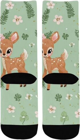 جوارب للتنزه سيرًا على الأقدام بطباعة زهور ظبي - جوارب شتوية حرارية سميكة دافئة للأولاد والبنات الصغار للمدرسة، والارتداء اليومي والأنشطة الخارجية in Kuwait