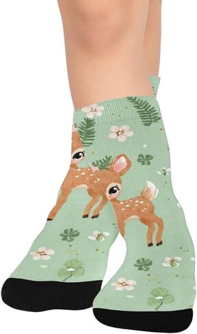 جوارب للتنزه سيرًا على الأقدام بطباعة زهور ظبي - جوارب شتوية حرارية سميكة دافئة للأولاد والبنات الصغار للمدرسة، والارتداء اليومي والأنشطة الخارجية in Kuwait