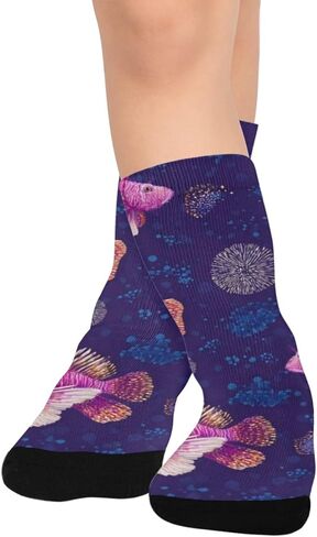 جوارب التنزه سيرًا على الأقدام باللون الكحلي النابضة بالحياة - جوارب شتوية سميكة دافئة للأولاد والبنات الصغار للمدرسة، والارتداء اليومي والأنشطة الخارجية in Kuwait