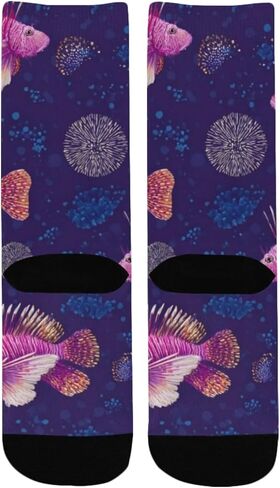 جوارب التنزه سيرًا على الأقدام باللون الكحلي النابضة بالحياة - جوارب شتوية سميكة دافئة للأولاد والبنات الصغار للمدرسة، والارتداء اليومي والأنشطة الخارجية in Kuwait