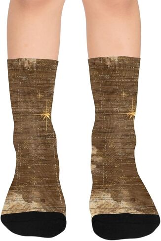 جوارب المشي لمسافات طويلة باللون البني بخريطة بحرية عتيقة - جوارب شتوية حرارية سميكة دافئة للأطفال الصغار للأولاد والبنات للمدرسة، والارتداء اليومي والأنشطة الخارجية in Kuwait