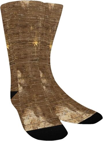 جوارب المشي لمسافات طويلة باللون البني بخريطة بحرية عتيقة - جوارب شتوية حرارية سميكة دافئة للأطفال الصغار للأولاد والبنات للمدرسة، والارتداء اليومي والأنشطة الخارجية in Kuwait