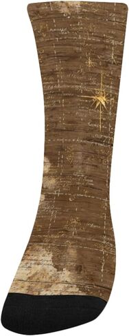 جوارب المشي لمسافات طويلة باللون البني بخريطة بحرية عتيقة - جوارب شتوية حرارية سميكة دافئة للأطفال الصغار للأولاد والبنات للمدرسة، والارتداء اليومي والأنشطة الخارجية in Kuwait