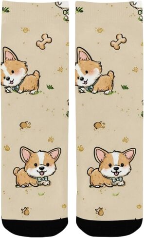 جوارب كورجي بنية لطيفة مرحة للمشي لمسافات طويلة - جوارب شتوية حرارية سميكة دافئة للأولاد والبنات للمدرسة، والارتداء اليومي والأنشطة الخارجية in Kuwait