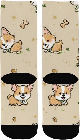 جوارب كورجي بنية لطيفة مرحة للمشي لمسافات طويلة - جوارب شتوية حرارية سميكة دافئة للأولاد والبنات للمدرسة، والارتداء اليومي والأنشطة الخارجية in Kuwait