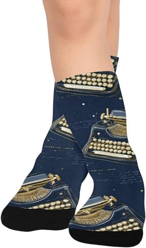 جوارب للمشي لمسافات طويلة مطبوعة على شكل آلة كاتبة باللون الكحلي - جوارب شتوية حرارية سميكة دافئة للأطفال الصغار للأولاد والبنات للمدرسة، والارتداء اليومي والأنشطة الخارجية in Kuwait