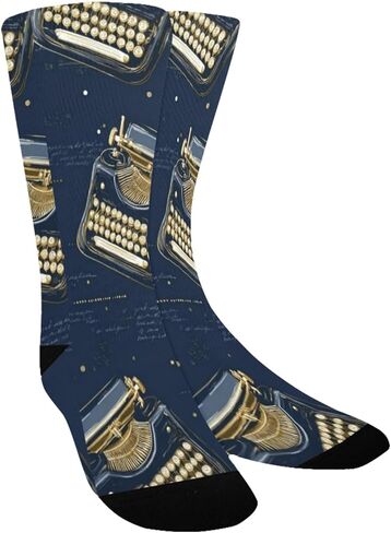 جوارب للمشي لمسافات طويلة مطبوعة على شكل آلة كاتبة باللون الكحلي - جوارب شتوية حرارية سميكة دافئة للأطفال الصغار للأولاد والبنات للمدرسة، والارتداء اليومي والأنشطة الخارجية in Kuwait