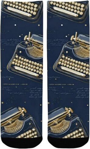 جوارب للمشي لمسافات طويلة مطبوعة على شكل آلة كاتبة باللون الكحلي - جوارب شتوية حرارية سميكة دافئة للأطفال الصغار للأولاد والبنات للمدرسة، والارتداء اليومي والأنشطة الخارجية in Kuwait