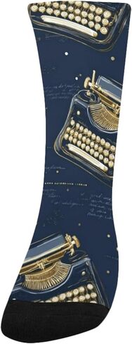 جوارب للمشي لمسافات طويلة مطبوعة على شكل آلة كاتبة باللون الكحلي - جوارب شتوية حرارية سميكة دافئة للأطفال الصغار للأولاد والبنات للمدرسة، والارتداء اليومي والأنشطة الخارجية in Kuwait