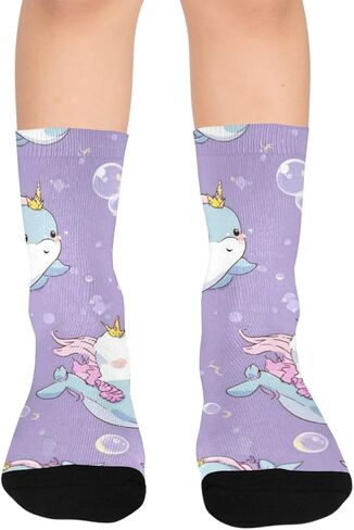 جوارب المشي لمسافات طويلة بنمط البحر الفقاعي - جوارب شتوية حرارية سميكة دافئة للأطفال الصغار للأولاد والبنات للمدرسة، والارتداء اليومي والأنشطة الخارجية in Kuwait