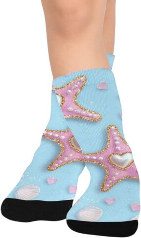 جوارب المشي لمسافات طويلة الصيفية على شكل نجمة البحر الوردية - جوارب شتوية حرارية سميكة دافئة للأطفال الصغار للأولاد والبنات للمدرسة، والارتداء اليومي والأنشطة الخارجية in Kuwait