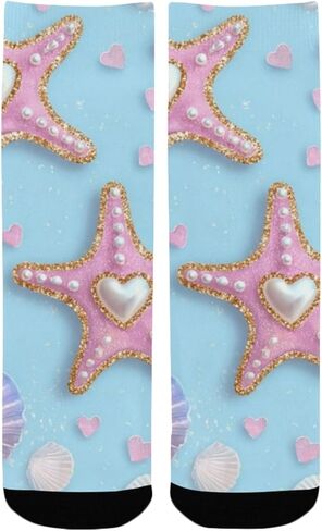 جوارب المشي لمسافات طويلة الصيفية على شكل نجمة البحر الوردية - جوارب شتوية حرارية سميكة دافئة للأطفال الصغار للأولاد والبنات للمدرسة، والارتداء اليومي والأنشطة الخارجية in Kuwait