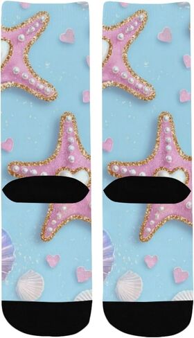 جوارب المشي لمسافات طويلة الصيفية على شكل نجمة البحر الوردية - جوارب شتوية حرارية سميكة دافئة للأطفال الصغار للأولاد والبنات للمدرسة، والارتداء اليومي والأنشطة الخارجية in Kuwait