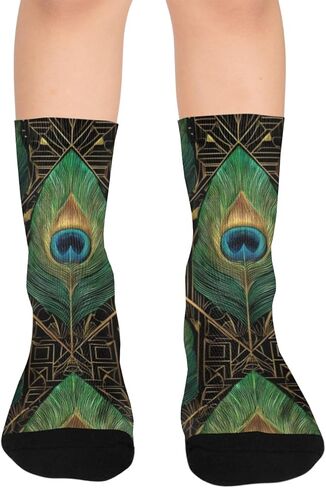 جوارب للمشي لمسافات طويلة فنية نباتية داكنة - جوارب شتوية حرارية سميكة دافئة للأولاد والبنات الصغار للمدرسة، والارتداء اليومي والأنشطة الخارجية in Kuwait