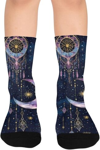 جوارب المشي لمسافات طويلة بطباعة القمر السماوي - جوارب شتوية حرارية سميكة دافئة للأطفال الصغار للأولاد والبنات للمدرسة، والارتداء اليومي والأنشطة الخارجية in Kuwait