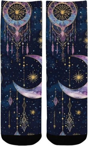 جوارب المشي لمسافات طويلة بطباعة القمر السماوي - جوارب شتوية حرارية سميكة دافئة للأطفال الصغار للأولاد والبنات للمدرسة، والارتداء اليومي والأنشطة الخارجية in Kuwait