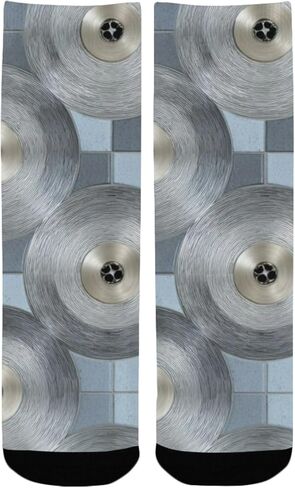 جوارب المشي لمسافات طويلة رمادية مطبوعة على شكل قرص حديث - جوارب شتوية حرارية سميكة دافئة للأولاد والبنات الصغار للمدرسة، والارتداء اليومي والأنشطة الخارجية in Kuwait