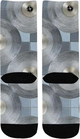 جوارب المشي لمسافات طويلة رمادية مطبوعة على شكل قرص حديث - جوارب شتوية حرارية سميكة دافئة للأولاد والبنات الصغار للمدرسة، والارتداء اليومي والأنشطة الخارجية in Kuwait