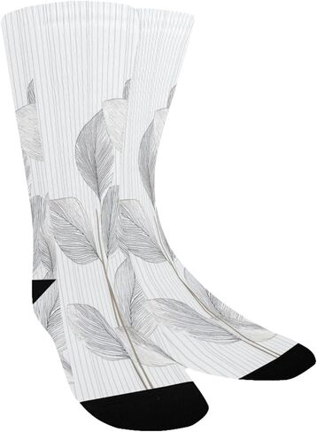 الحد الأدنى من جوارب المشي لمسافات طويلة بطبعة أوراق الشجر - جوارب شتوية حرارية سميكة دافئة للأولاد والبنات للمدرسة، والارتداء اليومي والأنشطة الخارجية in Kuwait