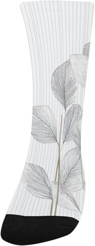 الحد الأدنى من جوارب المشي لمسافات طويلة بطبعة أوراق الشجر - جوارب شتوية حرارية سميكة دافئة للأولاد والبنات للمدرسة، والارتداء اليومي والأنشطة الخارجية in Kuwait