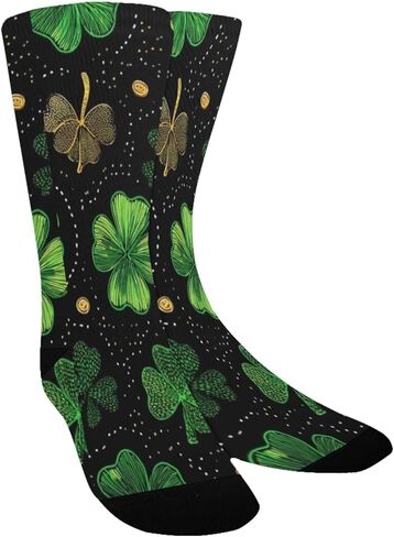 جوارب Green Lucky Clover داكنة للمشي لمسافات طويلة - جوارب شتوية حرارية سميكة دافئة للأولاد والبنات للمدرسة، والارتداء اليومي والأنشطة الخارجية in Kuwait