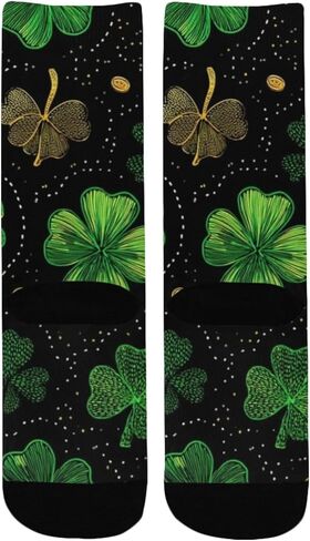 جوارب Green Lucky Clover داكنة للمشي لمسافات طويلة - جوارب شتوية حرارية سميكة دافئة للأولاد والبنات للمدرسة، والارتداء اليومي والأنشطة الخارجية in Kuwait