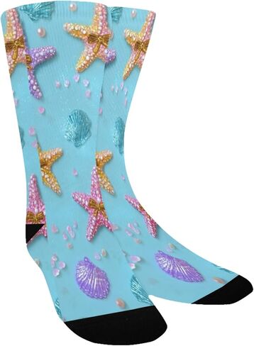 جوارب التنزه سيرًا على الأقدام بطباعة نجم البحر الباستيل - جوارب شتوية حرارية سميكة دافئة للأطفال الصغار للأولاد والبنات للمدرسة، والارتداء اليومي والأنشطة الخارجية in Kuwait