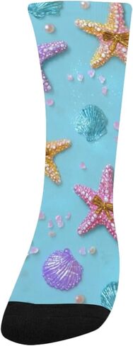 جوارب التنزه سيرًا على الأقدام بطباعة نجم البحر الباستيل - جوارب شتوية حرارية سميكة دافئة للأطفال الصغار للأولاد والبنات للمدرسة، والارتداء اليومي والأنشطة الخارجية in Kuwait