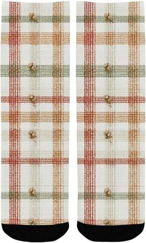 جوارب Oranfe للمشي لمسافات طويلة بطبعة مربعات ريفية - جوارب شتوية حرارية سميكة دافئة للأولاد والبنات للمدرسة، والارتداء اليومي والأنشطة الخارجية in Kuwait