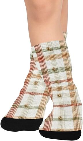 جوارب Oranfe للمشي لمسافات طويلة بطبعة مربعات ريفية - جوارب شتوية حرارية سميكة دافئة للأولاد والبنات للمدرسة، والارتداء اليومي والأنشطة الخارجية in Kuwait