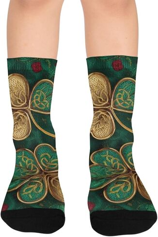 جوارب مشي بقاعدة خضراء زمردية نابضة بالحياة - جوارب شتوية سميكة دافئة للأولاد والبنات الصغار للمدرسة، والارتداء اليومي والأنشطة الخارجية in Kuwait