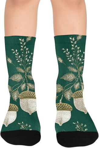 جوارب المشي لمسافات طويلة بطبعة غزال الغابة - جوارب شتوية حرارية سميكة دافئة للأولاد والبنات الصغار للمدرسة، والارتداء اليومي والأنشطة الخارجية in Kuwait