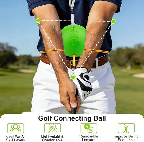 Upgraded The Connector Golf Training Aid,Simple and Effective Training Tool,Golf Swing Trainer for Posture Correction Practice,Golf Training Aids Helps Train Proper Swing Mechanics,Arm Structure in Kuwait