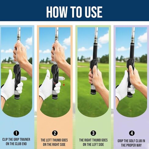 Golf Grip Trainer, Right Handed Grip Trainer Golfers, Grip Trainer Golf Club Attachment for Hand Positioning Improvement On Golf Club, Hampton Distribution in Kuwait