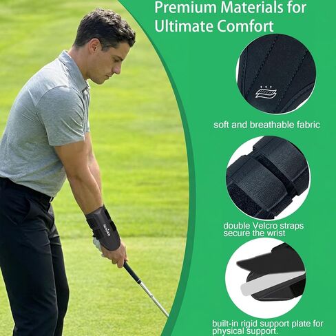 2026 مدرب معصم الجولف الاحترافي، دعامة معصم الجولف مع جبيرة داخلية صلبة لليد اليسرى/اليمنى، يساعد تدريب معصم الجولف على تصحيح زاوية المعصم وتقليل جناح الدجاج للمبتدئين في الجولف in Kuwait