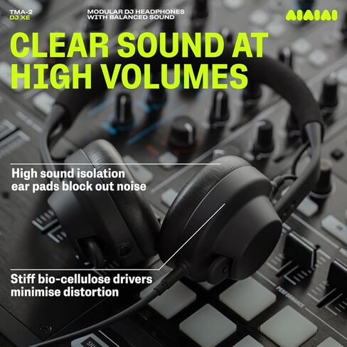 AIAIAI TMA-2 DJ XE - Professional On Ear Headphones for DJs with Clear Balanced Sound, High Isolation Earpads, and Weighing Only 168g, Modular Design with Easily Replaceable Parts in Kuwait
