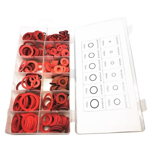 600Pcs M10 M12 M16 M20 M22 M25 M32 Flat Washer Red Steel Paper Fiber Insulation Ring Seal Fastener Spacer Tools Set in Saudi Arabia
